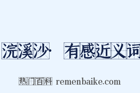 浣溪沙·有感近义词是什么意思的图片